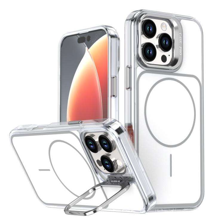 Bright Color Blocking Camera Bracket Magnetic Phone Case, For iPhone 18 Pro, For iPhone 18 Pro Ma...