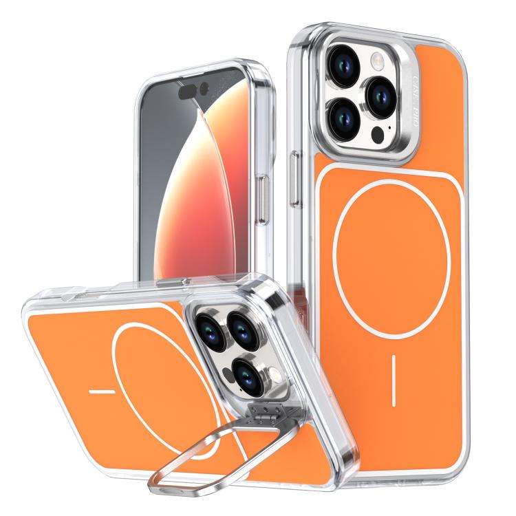 Bright Color Blocking Camera Bracket Magnetic Phone Case, For iPhone 18 Pro, For iPhone 18 Pro Ma...