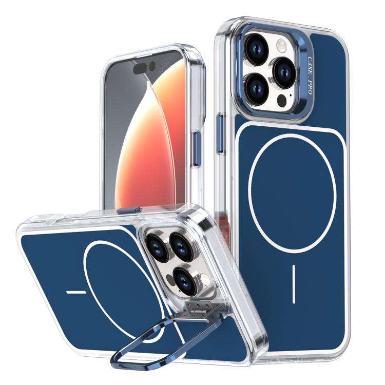 Bright Color Blocking Camera Bracket Magnetic Phone Case, For iPhone 18 Pro, For iPhone 18 Pro Ma...