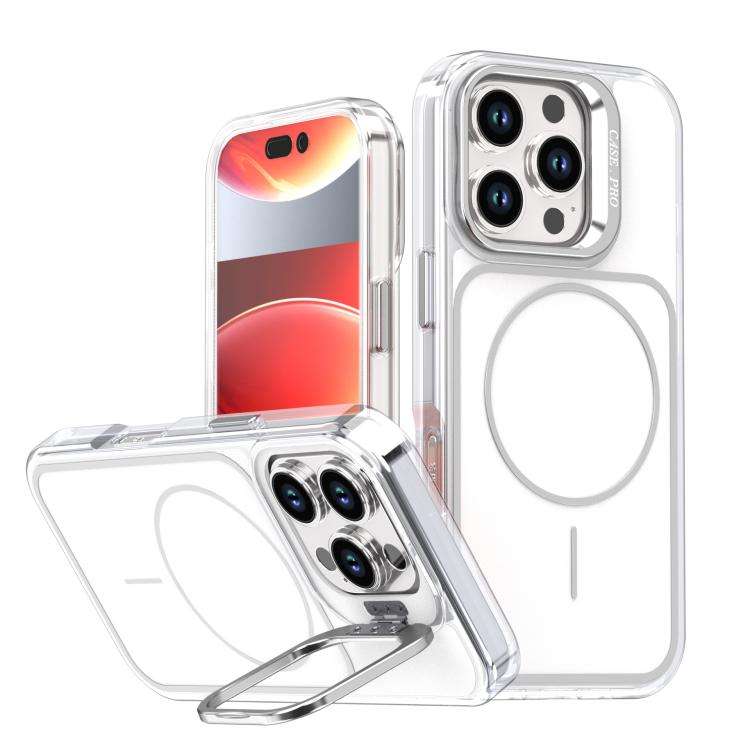 Bright Color Blocking Camera Bracket Magnetic Phone Case, For iPhone 16 Pro, For iPhone 16 Plus, ...