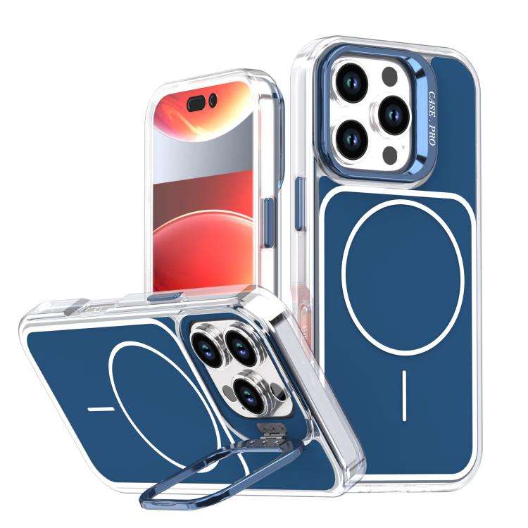 Bright Color Blocking Camera Bracket Magnetic Phone Case, For iPhone 16 Pro, For iPhone 16 Plus, ...