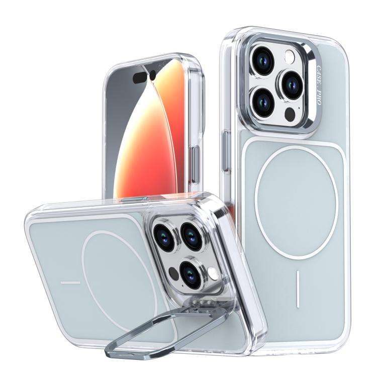 Bright Color Blocking Camera Bracket Magnetic Phone Case, For iPhone 16 Pro, For iPhone 16 Plus, ...