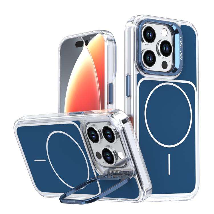 Bright Color Blocking Camera Bracket Magnetic Phone Case, For iPhone 16 Pro, For iPhone 16 Plus, ...