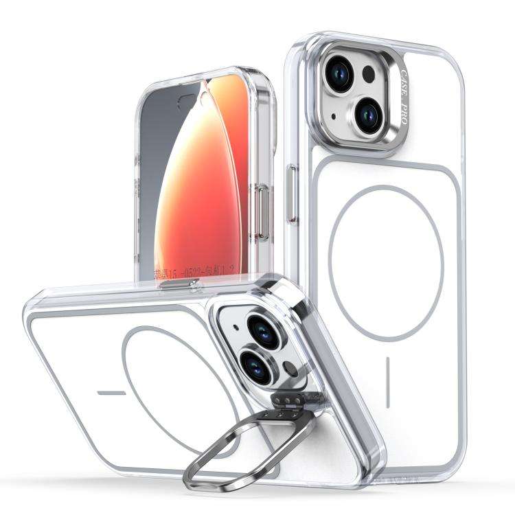 Bright Color Blocking Camera Bracket Magnetic Phone Case, For iPhone 18 Pro, For iPhone 18 Pro Ma...