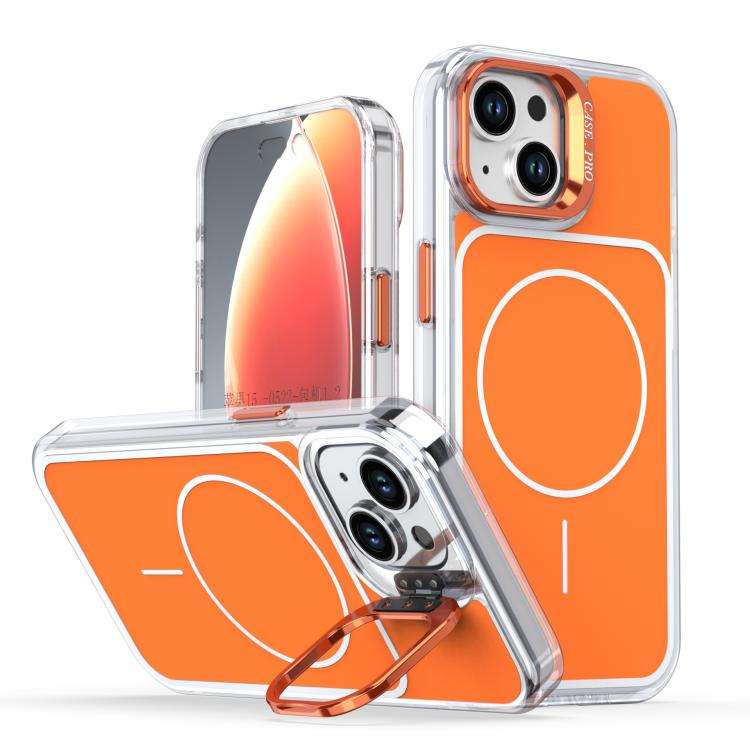 Bright Color Blocking Camera Bracket Magnetic Phone Case, For iPhone 18 Pro, For iPhone 18 Pro Ma...