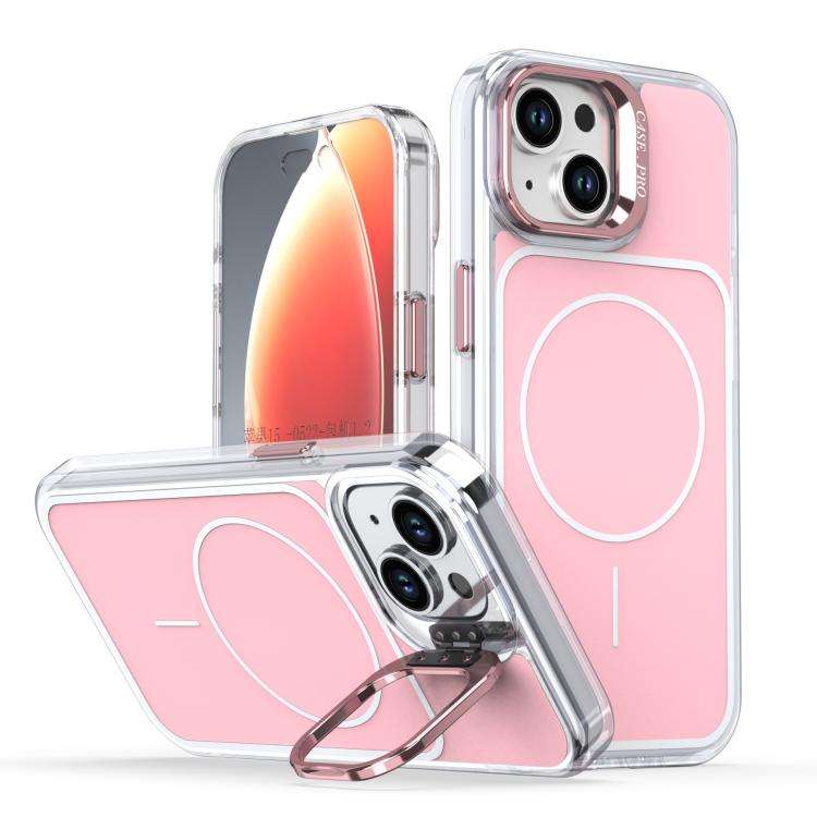 Bright Color Blocking Camera Bracket Magnetic Phone Case, For iPhone 18 Pro, For iPhone 18 Pro Ma...