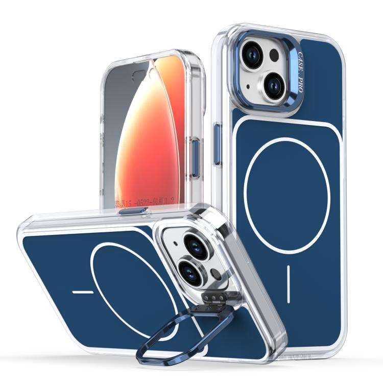 Bright Color Blocking Camera Bracket Magnetic Phone Case, For iPhone 18 Pro, For iPhone 18 Pro Ma...