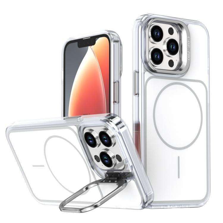 Bright Color Blocking Camera Bracket Magnetic Phone Case, For iPhone 14 Pro, For iPhone 14 Pro Ma...