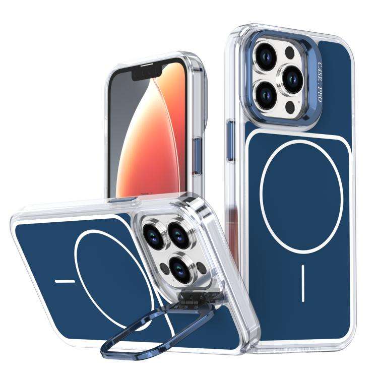 Bright Color Blocking Camera Bracket Magnetic Phone Case, For iPhone 14 Pro, For iPhone 14 Pro Ma...