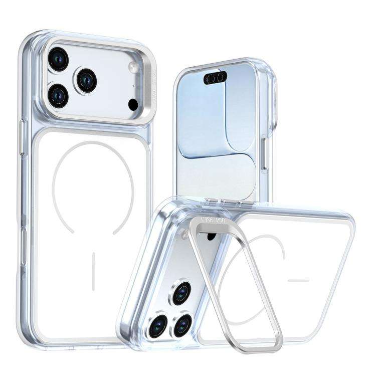 Bright Color Blocking Camera Bracket Magnetic Phone Case, For iPhone 18 Pro, For iPhone 18 Pro Ma...