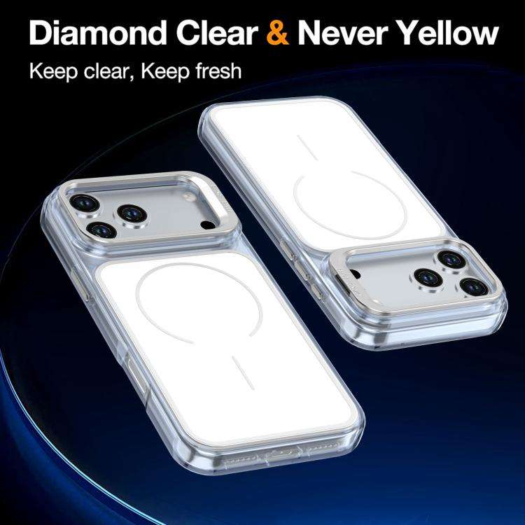 Bright Color Blocking Camera Bracket Magnetic Phone Case, For iPhone 18 Pro, For iPhone 18 Pro Ma...