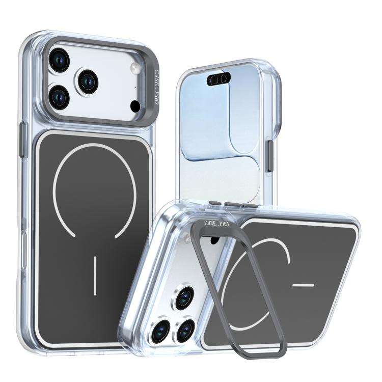 Bright Color Blocking Camera Bracket Magnetic Phone Case, For iPhone 18 Pro, For iPhone 18 Pro Ma...