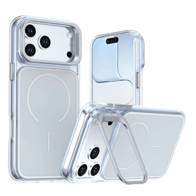 Bright Color Blocking Camera Bracket Magnetic Phone Case, For iPhone 18 Pro, For iPhone 18 Pro Ma...