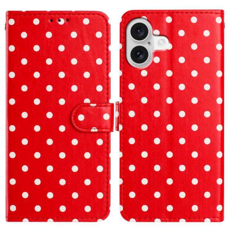 Small Dots Pattern Vegan Leather Phone Case, For iPhone 16, For iPhone 15 Pro Max, For iPhone 15 ...