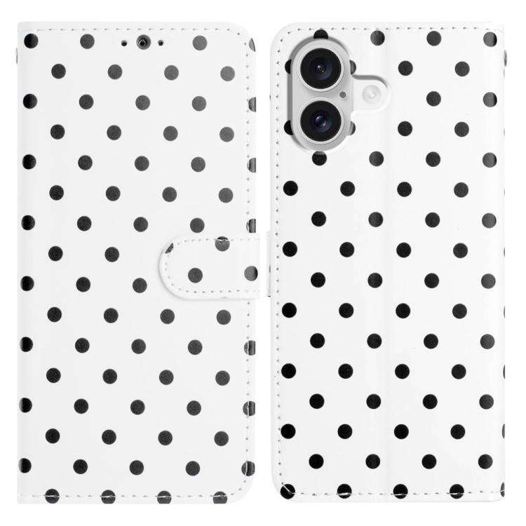 Small Dots Pattern Vegan Leather Phone Case, For iPhone 16, For iPhone 15 Pro Max, For iPhone 15 ...