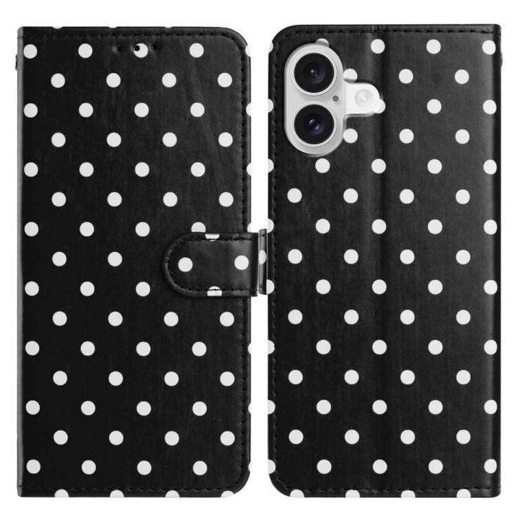 Small Dots Pattern Vegan Leather Phone Case, For iPhone 16, For iPhone 15 Pro Max, For iPhone 15 ...