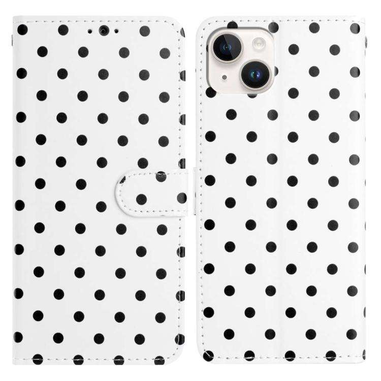 Small Dots Pattern Vegan Leather Phone Case, For iPhone 16, For iPhone 15 Pro Max, For iPhone 15 ...