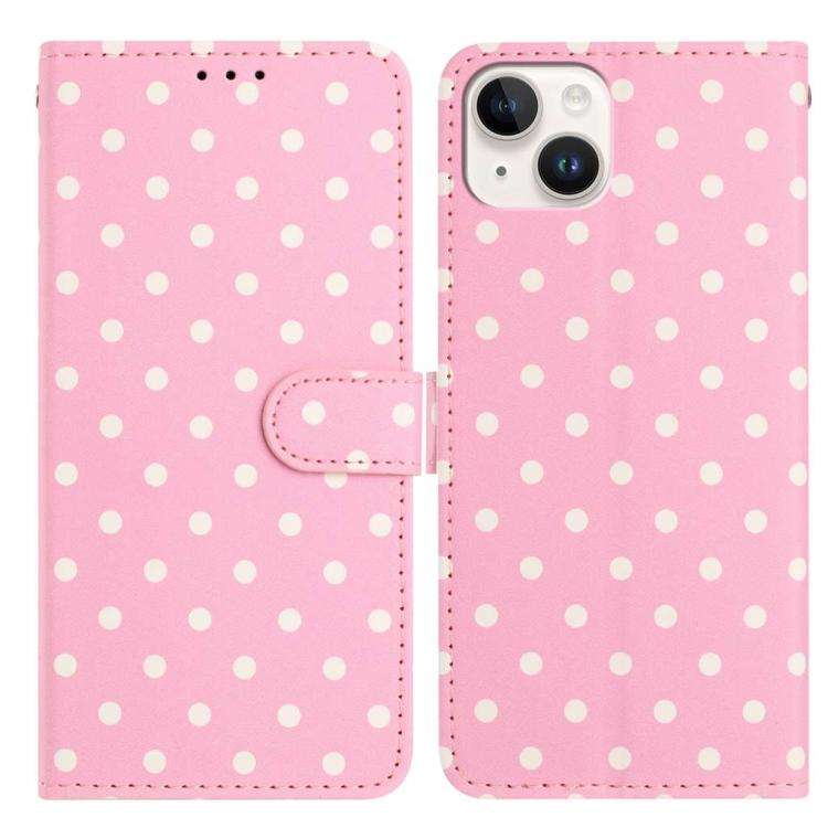 Small Dots Pattern Vegan Leather Phone Case, For iPhone 16, For iPhone 15 Pro Max, For iPhone 15 ...