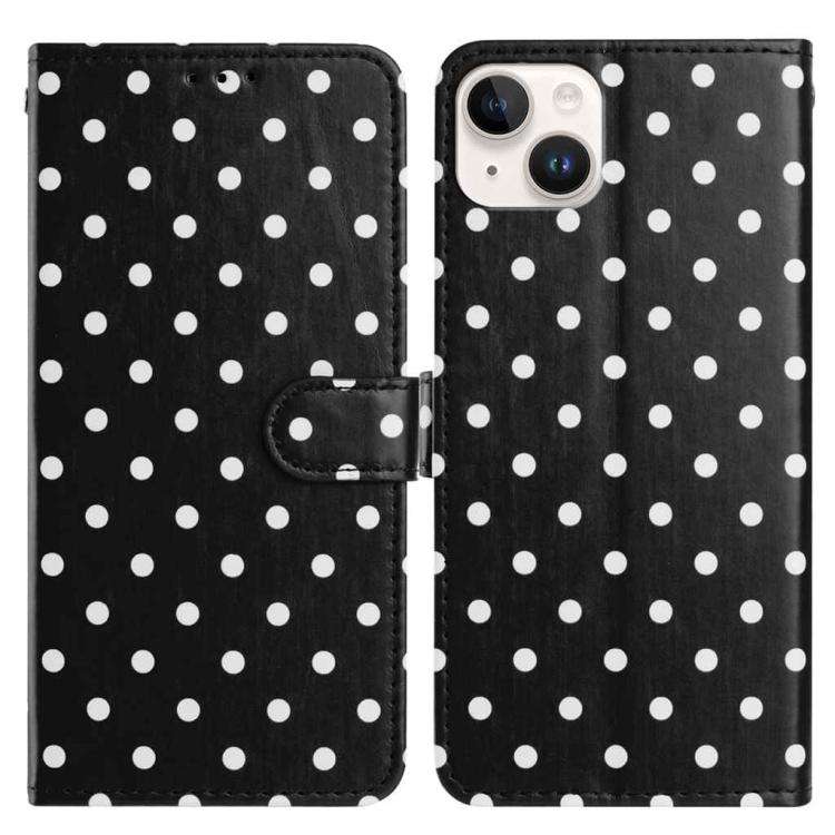 Small Dots Pattern Vegan Leather Phone Case, For iPhone 16, For iPhone 15 Pro Max, For iPhone 15 ...