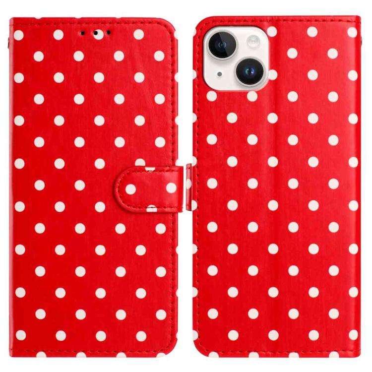 Small Dots Pattern Vegan Leather Phone Case, For iPhone 16, For iPhone 15 Pro Max, For iPhone 15 ...