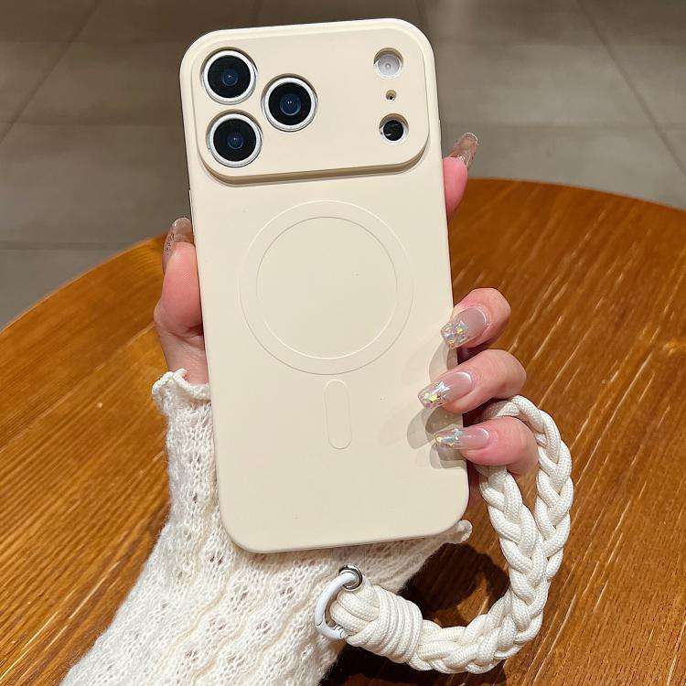 Solid Color Liquid Silicone Magnetic Phone Case with Lanyard, For iPhone 17 Pro Max, For iPhone 1...