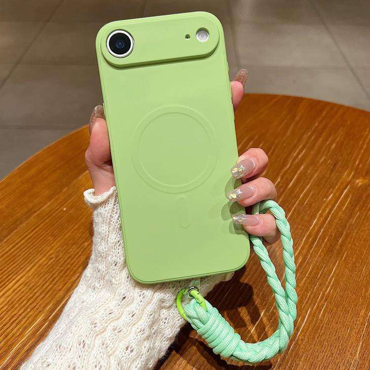 Solid Color Liquid Silicone Magnetic Phone Case with Lanyard, For iPhone Air, For iPhone 16 Pro M...