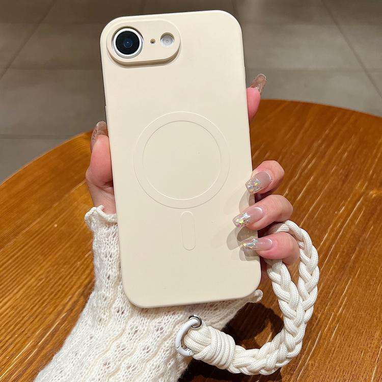 Solid Color Liquid Silicone Magnetic Phone Case with Lanyard, For iPhone 18 Pro, For iPhone 18 Pr...