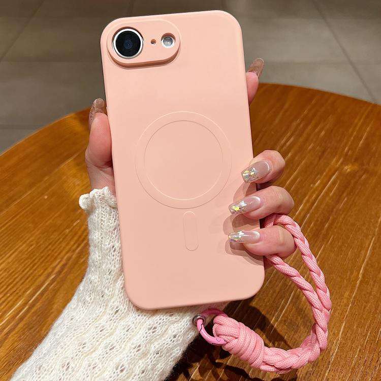 Solid Color Liquid Silicone Magnetic Phone Case with Lanyard, For iPhone 18 Pro, For iPhone 18 Pr...