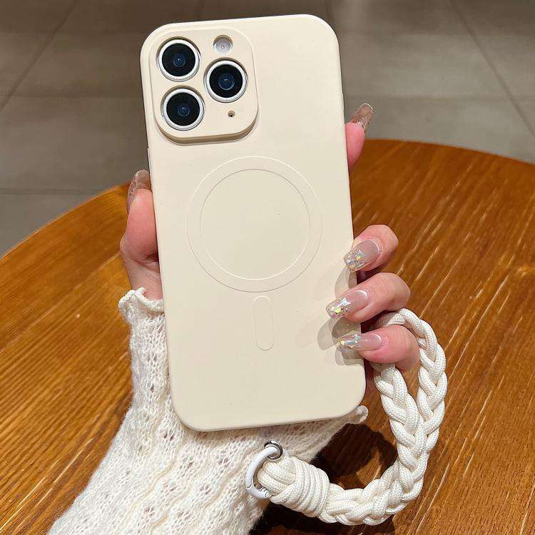 Solid Color Liquid Silicone Magnetic Phone Case with Lanyard, For iPhone 12 Pro, For iPhone 11 Pr...