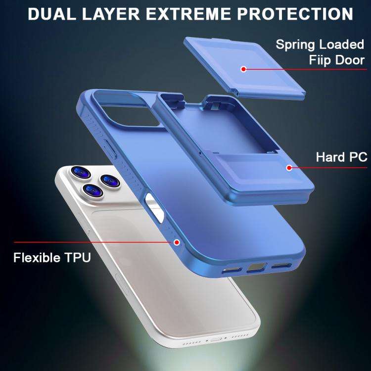 Skin Feel TPU Hidden Mirror Card Bag Phone Case with Stand, For iPhone 17 Pro Max, For iPhone 17 ...