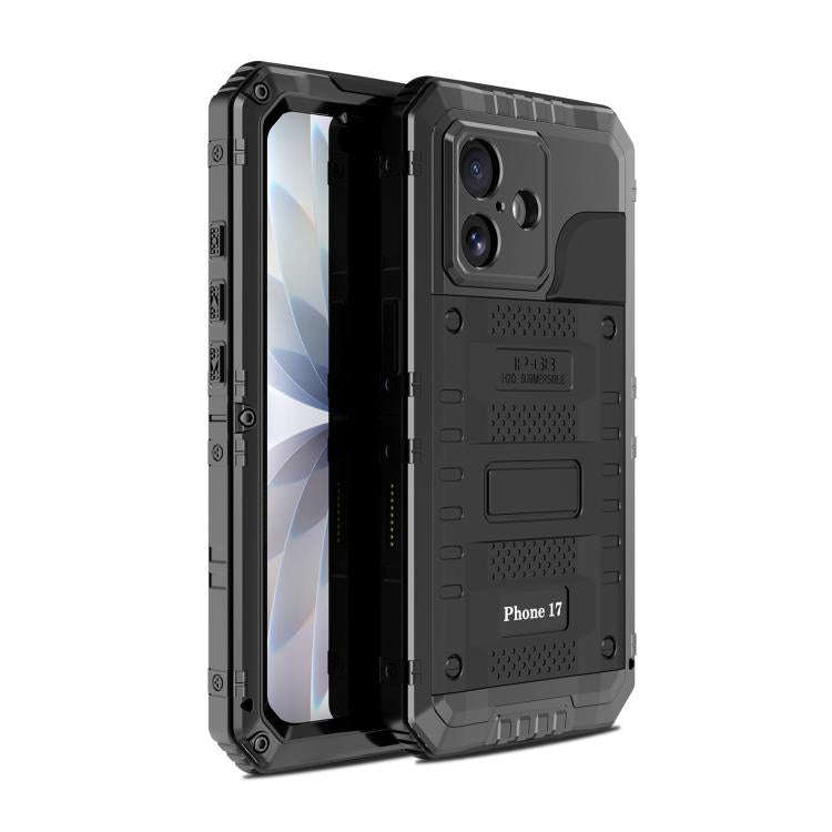 Four-proof Metal Hybrid Silicone Phone Case, For iPhone 17 Pro Max, For iPhone 17 Pro, For iPhone...
