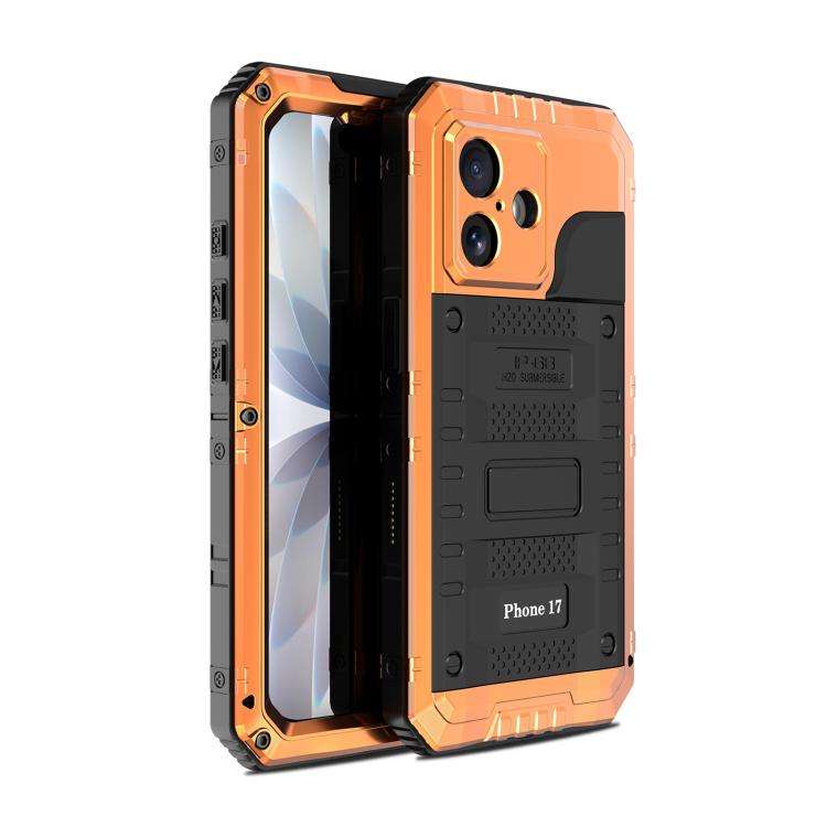 Four-proof Metal Hybrid Silicone Phone Case, For iPhone 17 Pro Max, For iPhone 17 Pro, For iPhone...