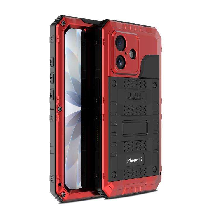 Four-proof Metal Hybrid Silicone Phone Case, For iPhone 17 Pro Max, For iPhone 17 Pro, For iPhone...
