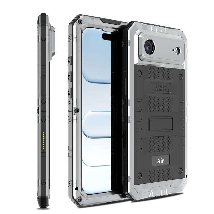 Four-proof Metal Hybrid Silicone Phone Case, For iPhone 17 Pro Max, For iPhone 17 Pro, For iPhone...