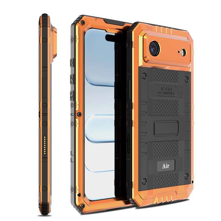 Four-proof Metal Hybrid Silicone Phone Case, For iPhone 17 Pro Max, For iPhone 17 Pro, For iPhone...