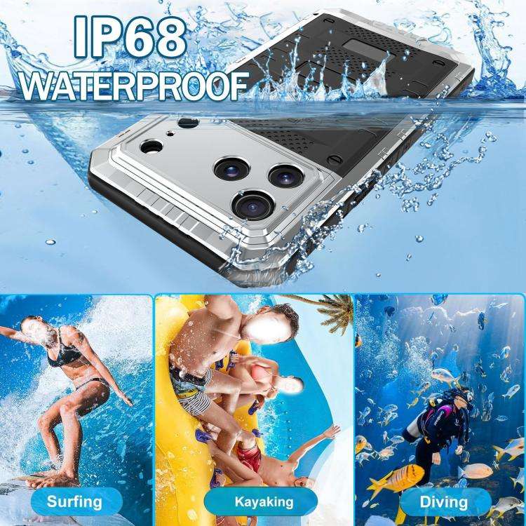 Four-proof Metal Hybrid Silicone Phone Case, For iPhone 17 Pro Max, For iPhone 17 Pro, For iPhone...