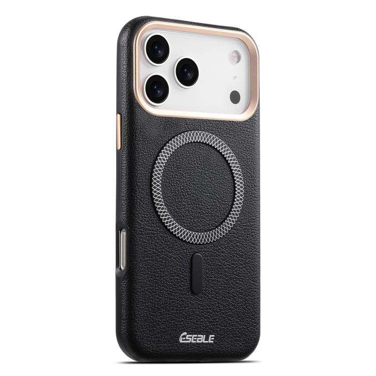 ESEBLE L2 Litchi Texture Metal Lens Magnetic Phone Case, For iPhone 17 Pro Max, For iPhone 17 Pro...