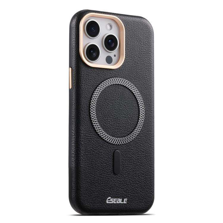 ESEBLE L2 Litchi Texture Metal Lens Magnetic Phone Case, For iPhone 17 Pro Max, For iPhone 17 Pro...