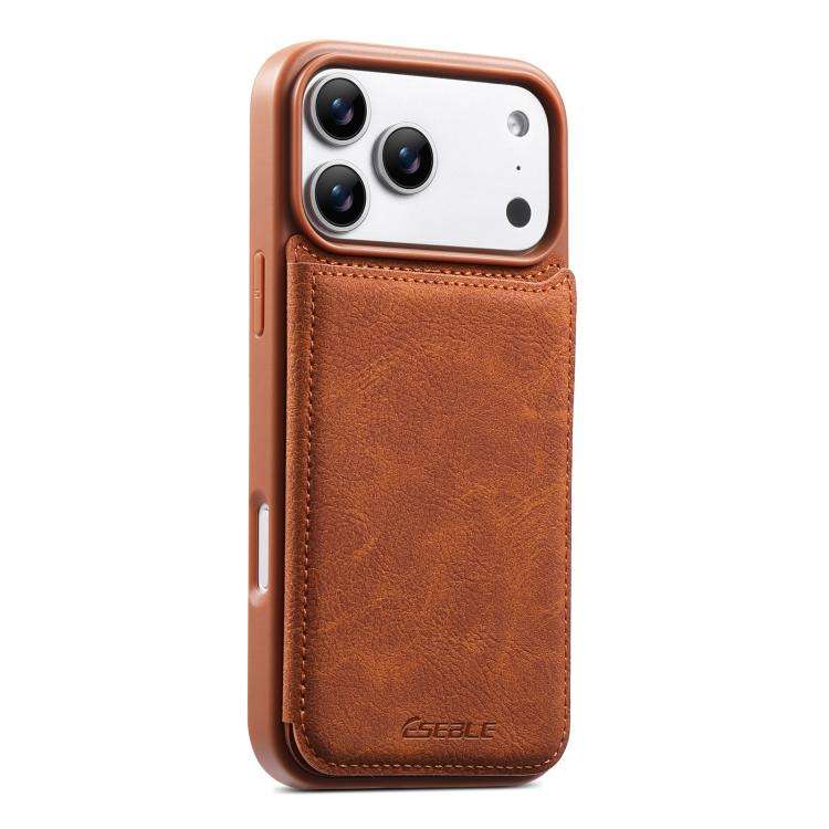 ESEBLE Retro Texture Double Buckle Card Slot Phone Case, For iPhone 18 Pro / 17 Pro, For iPhone 1...
