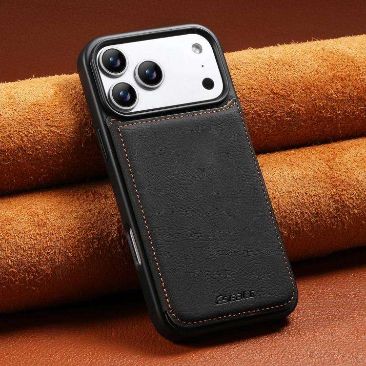 ESEBLE Retro Texture Double Buckle Card Slot Phone Case, For iPhone 18 Pro / 17 Pro, For iPhone 1...