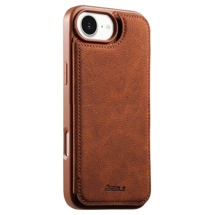 ESEBLE Retro Texture Double Buckle Card Slot Phone Case, For iPhone 18 Pro / 17 Pro, For iPhone 1...