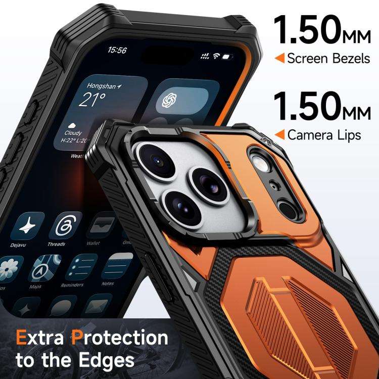 Hidden Metal Holder Magnetic Shockproof Phone Case, For iPhone 17 Pro Max, For iPhone 17 Pro, For...