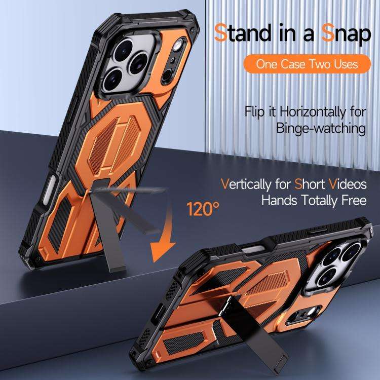 Hidden Metal Holder Magnetic Shockproof Phone Case, For iPhone 17 Pro Max, For iPhone 17 Pro, For...