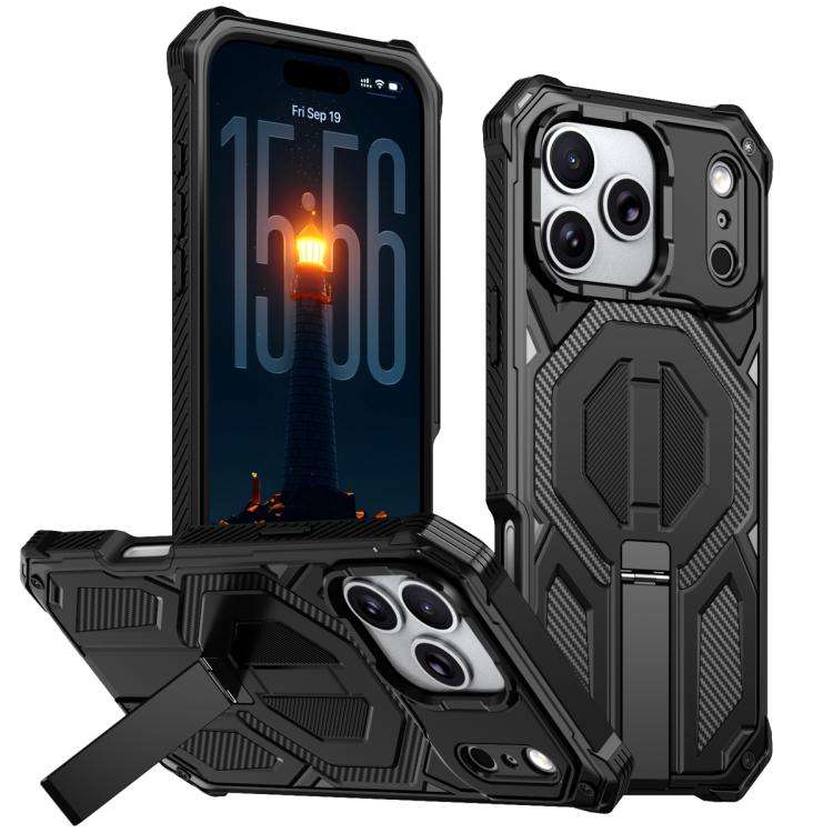 Hidden Metal Holder Magnetic Shockproof Phone Case, For iPhone 17 Pro Max, For iPhone 17 Pro, For...