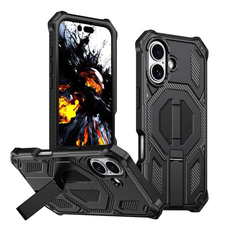 Hidden Metal Holder Magnetic Shockproof Phone Case, For iPhone 17 Pro Max, For iPhone 17 Pro, For...