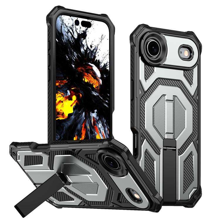 Hidden Metal Holder Magnetic Shockproof Phone Case, For iPhone 17 Pro Max, For iPhone 17 Pro, For...