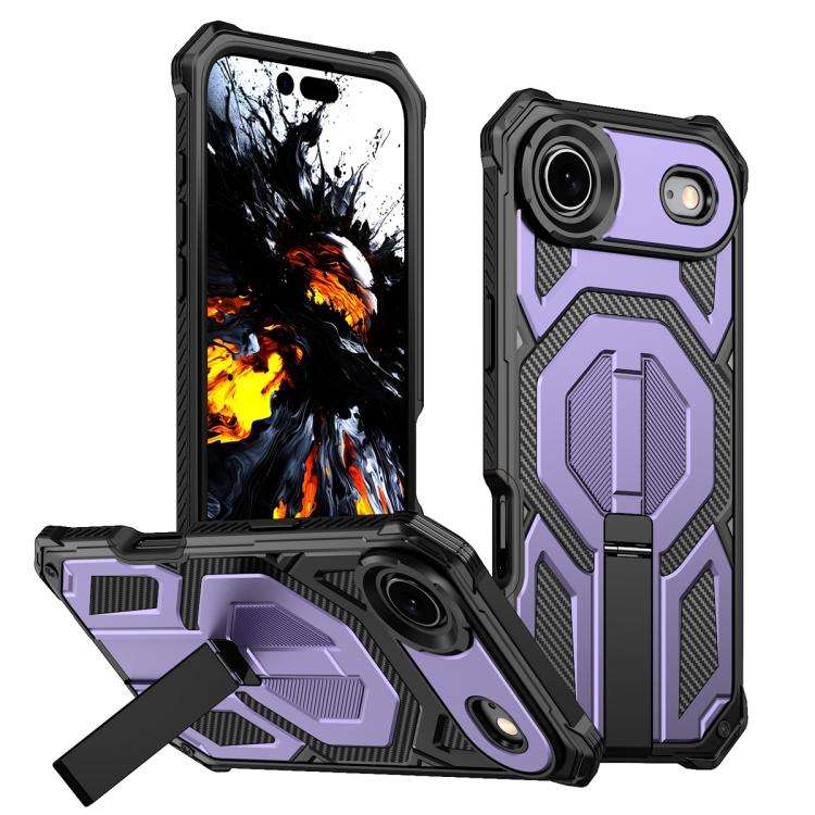 Hidden Metal Holder Magnetic Shockproof Phone Case, For iPhone 17 Pro Max, For iPhone 17 Pro, For...