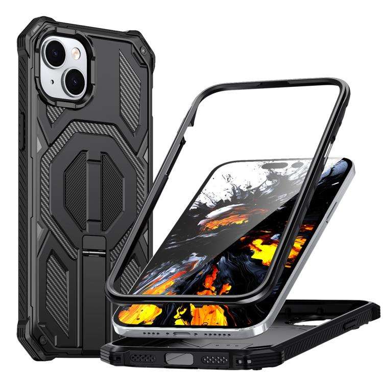 Hidden Metal Holder Magnetic Shockproof Phone Case, For iPhone 15 Pro Max, For iPhone 15 Pro, For...