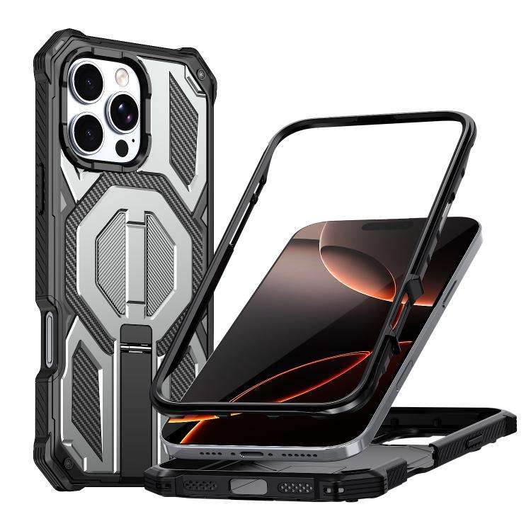 Hidden Metal Holder Magnetic Shockproof Phone Case, For iPhone 17 Pro Max, For iPhone 17 Pro, For...