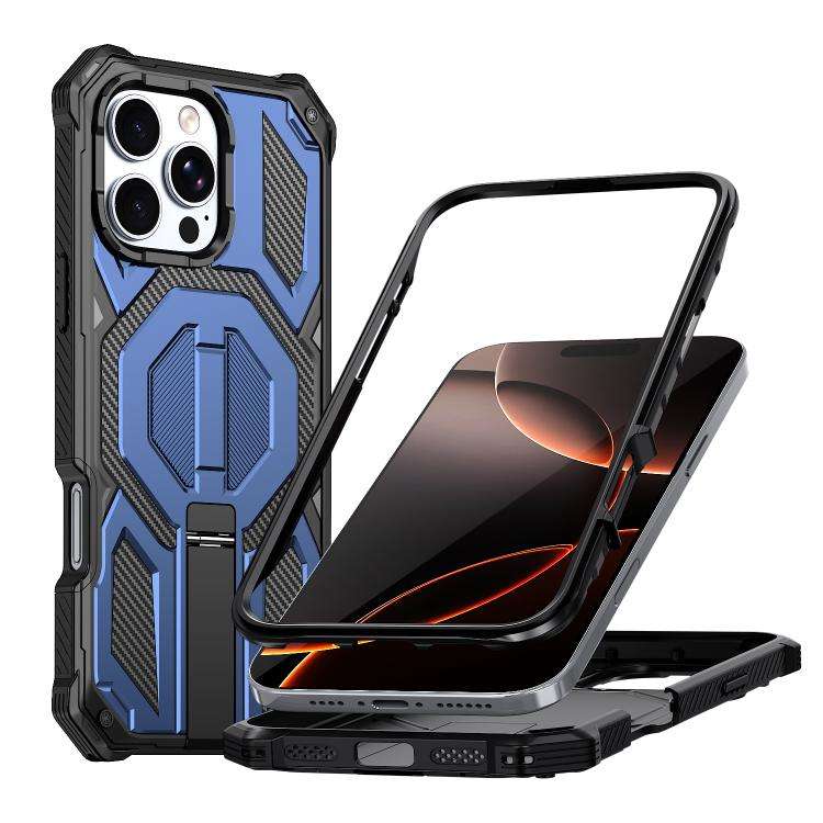 Hidden Metal Holder Magnetic Shockproof Phone Case, For iPhone 17 Pro Max, For iPhone 17 Pro, For...